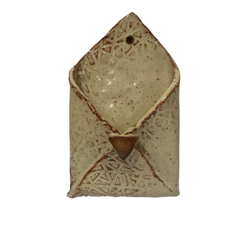 JHS Pottery Ceramic Neutral Textured Wall Pocket